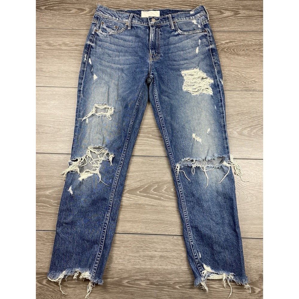 Mother Women's Superior The Dinner Ice Cream You Scream Distressed Jeans 27 Read - Picture 3 of 16